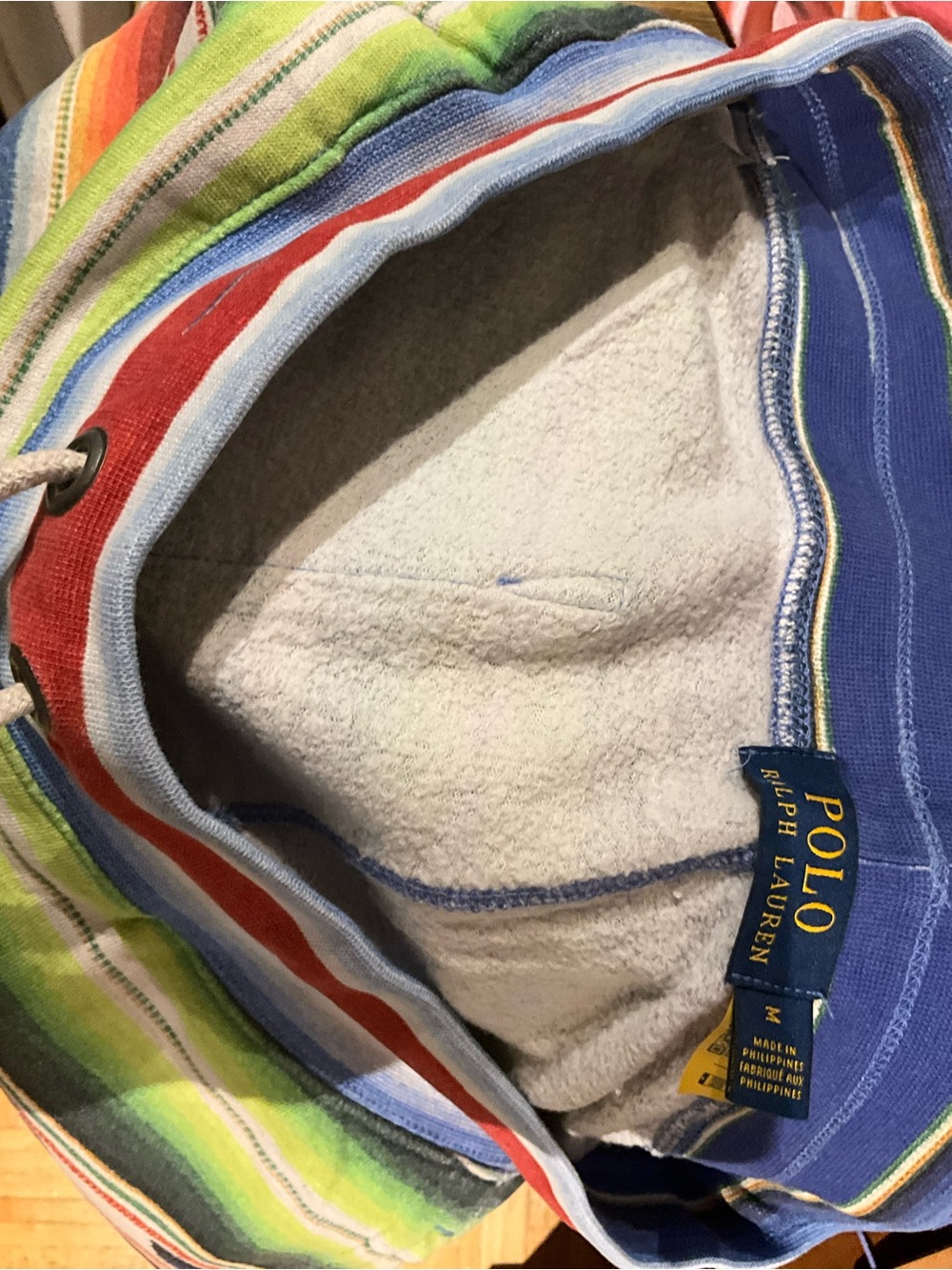Ralph Lauren Blue, Green & Orange Striped Swim Trunks - Picture 5 of 5